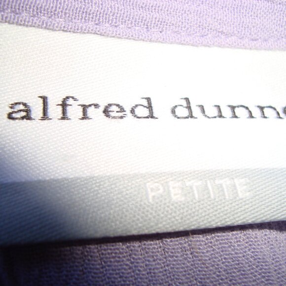 Alfred Dunner Embroidered Sequin Blouse Short Sleeve Button Up Top Purple sz 8P - Picture 6 of 6